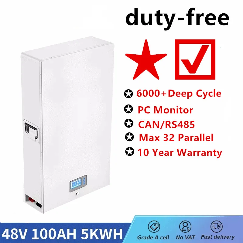 

Newest 48v 100ah 200ah Lifepo4 Bateria 10kwh 5kwh 32 Parellel 6000 + Ciclo De íon De Lítio Pode/rs485 Para Casa Sistema Solar