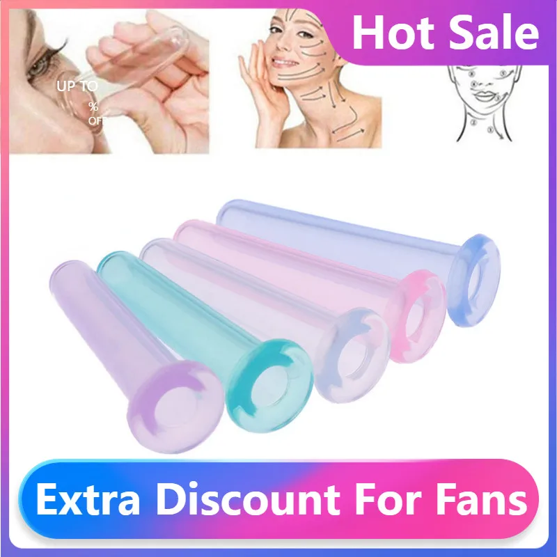 

1 шт., силиконовые вакуумные банки для массажа лица и шеи