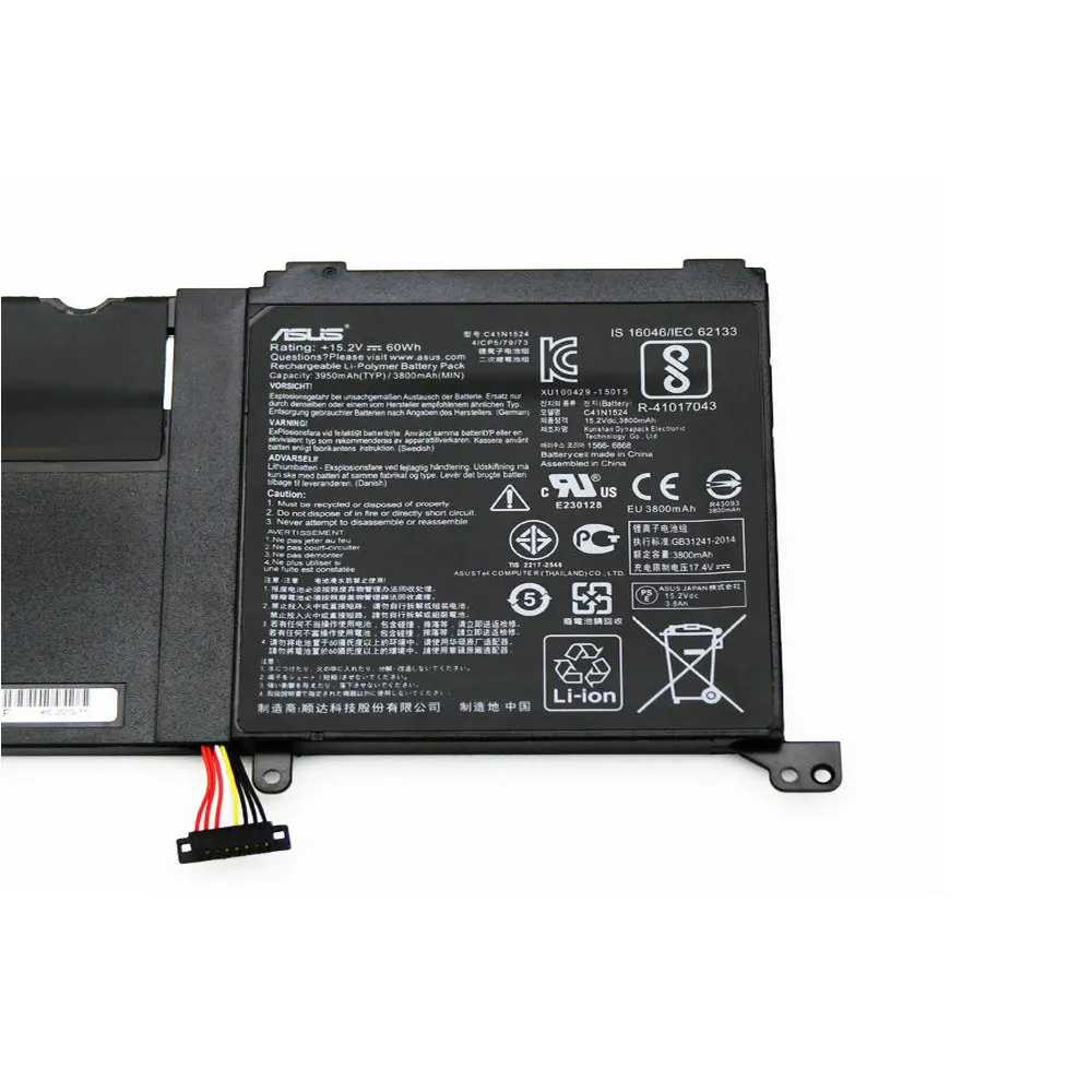 Высокое качество модель C41N1524 Аккумулятор для ноутбука Asus Zenbook Pro UX501VW UX501JW G501VW