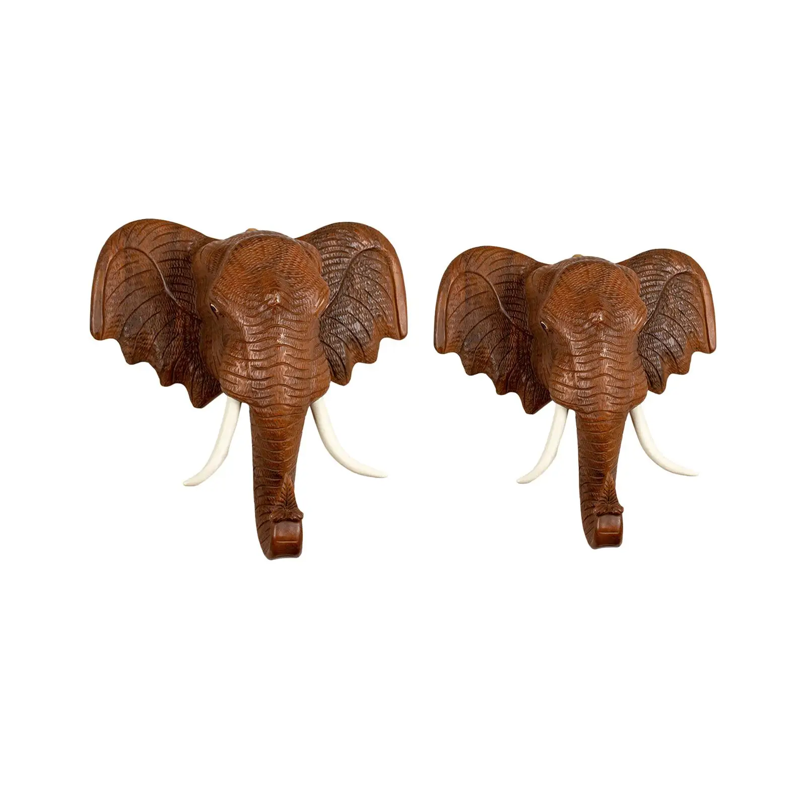 

Elephant Head Wall Decoration Figurine Multifunction Wood Centerpiece Wall