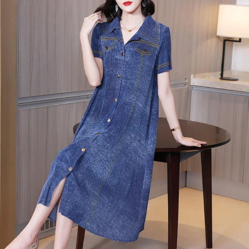 Модное платье для матери с принтом Новинка Весна 2022 высококачественное