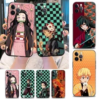 kimetsu no yaiba demon slayer anime phone case for iphone 5 6 s 7 8 plus se 2022 11 12 13 pro xs max mini xr x s case soft cover