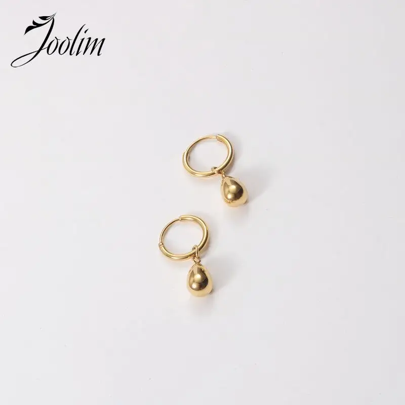 

Joolim High End PVD Plated Waterproof Simple Fashion Sweety Water Drop Earring Gift For Women Stainless Steel Jewelry Wholesale