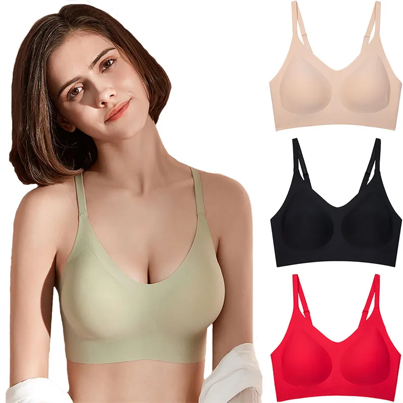 

Top Women's Bra For Women Free Shipping Seamless Bra Without Frame Female Underwear Suspender Wireless Sport Unwired Bra Ladies