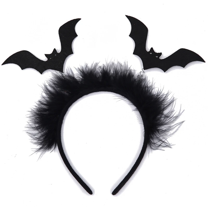 

Lovely Bat Headdress Black Hair Hoop Atmosphere Decoration Bat Headband Hair Accessories for Stage Performance Party M6CD