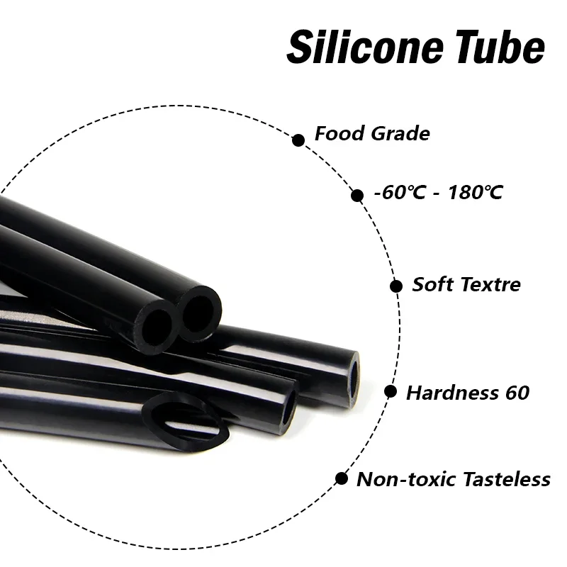 

Черная силиконовая трубка для воды ID 0,5-32 мм