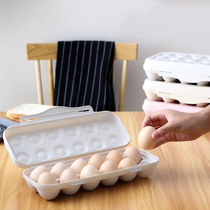 

12/18 Grids Shockproof Plastic Egg Holder Eggs Storage Container Refrigerator Storage Tools Tray Egg Box Thicken Portable