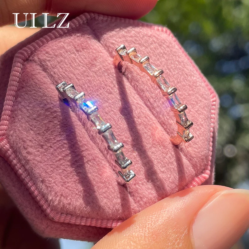 

Exquisite Rectangle Crystal Engagement Rings for Women Dazzling Cubic Zirconia Knuckle Finger Ring Wedding Party Jewelry Gifts