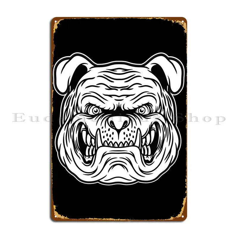 

Bulldog Head Mascot Bnw Metal Plaque Poster Garage Club Customize Kitchen Create Tin Sign Poster