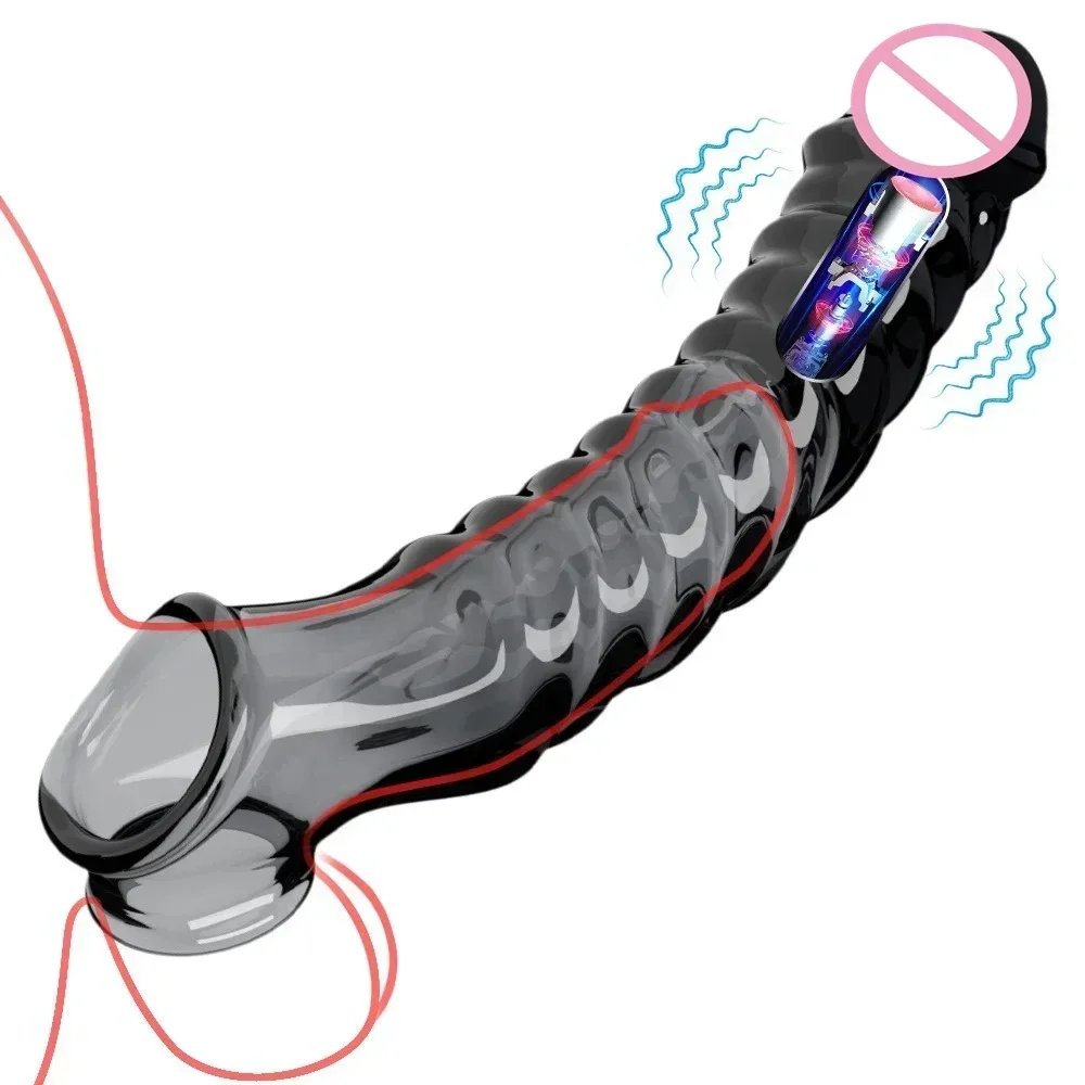 Удлинители рукава для пениса презерватив мужские вибраторы увеличения массажер