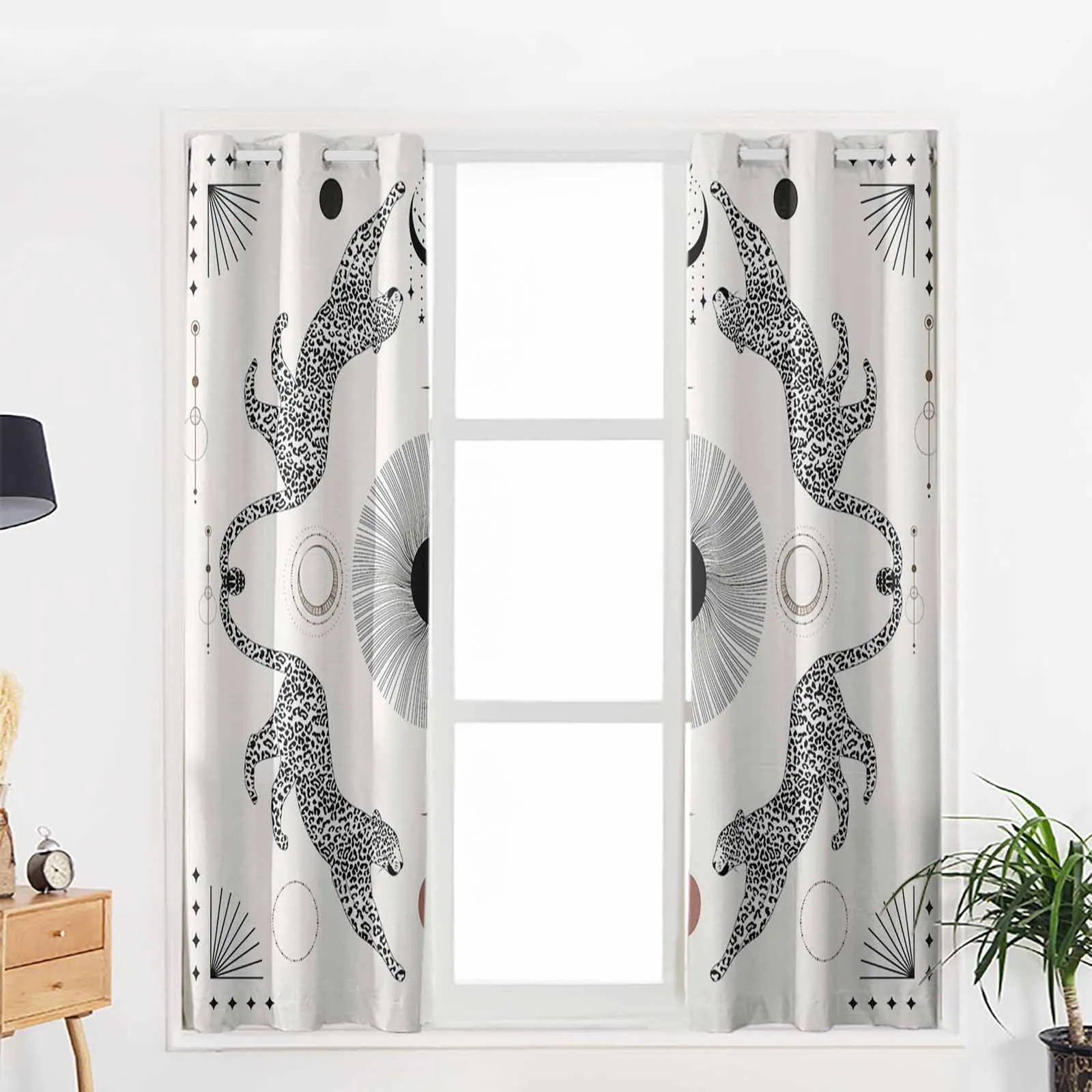 Леопардовые абстрактные солнцезащитные шторы для гостиной кухни занавески