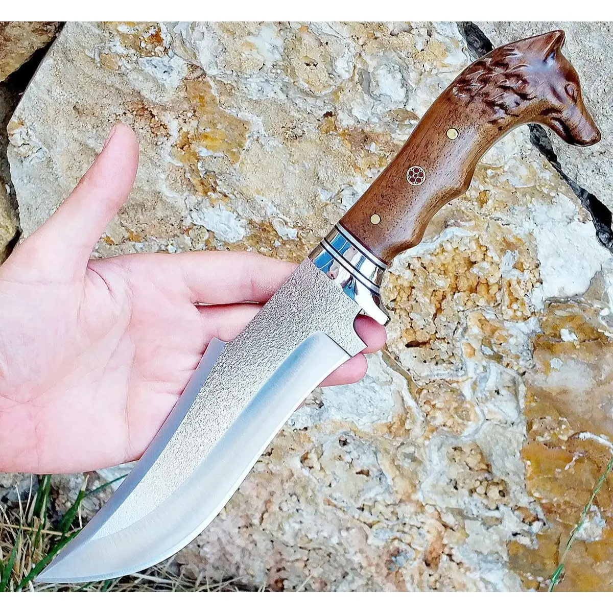 

PALTA Wolf Knife 28cm Handmade Sailing Hunting Camping Knife Tactical Survival Knives Walnut Handle Stainless Steel Fixed turkey