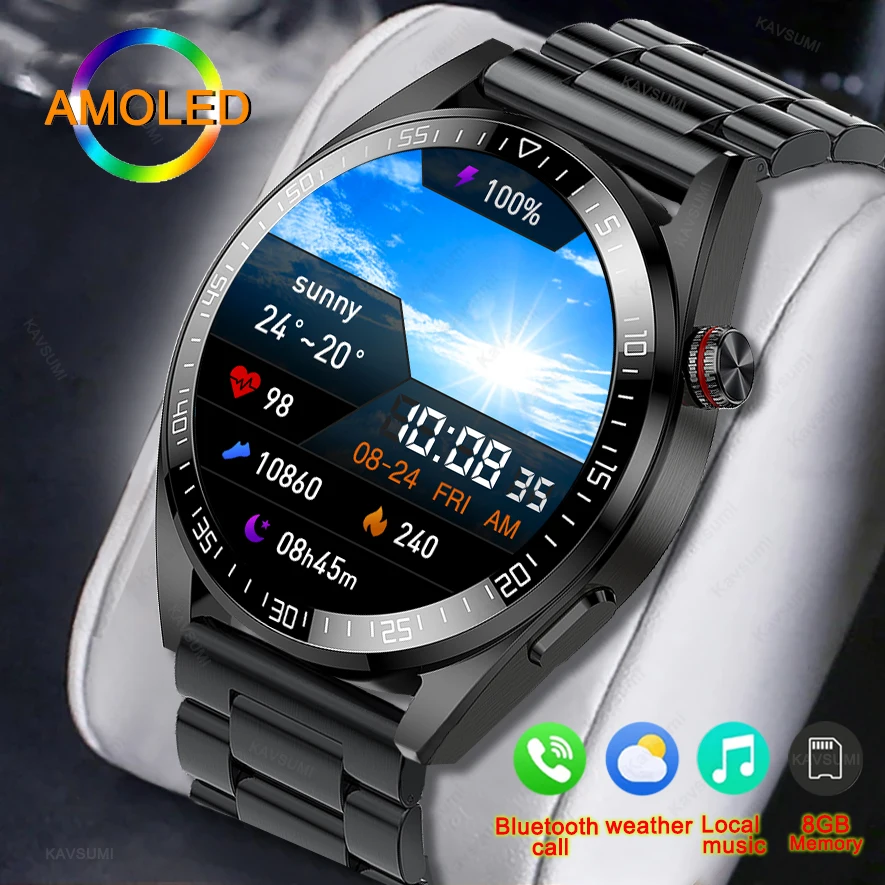 

2023 New Bluetooth Call Watch Men 454*454 HD Screen Smart Watches Always Display The Time 8GB Local Music Smartwatch Android Ios
