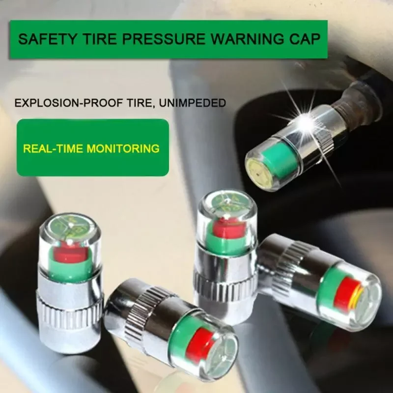 

2.4bar Car Tire Pressure Monitor Gauge Valve Stem Cap Pressure Detection Indicator Alert Monitoring Tool Tyre-Pressure Gauge
