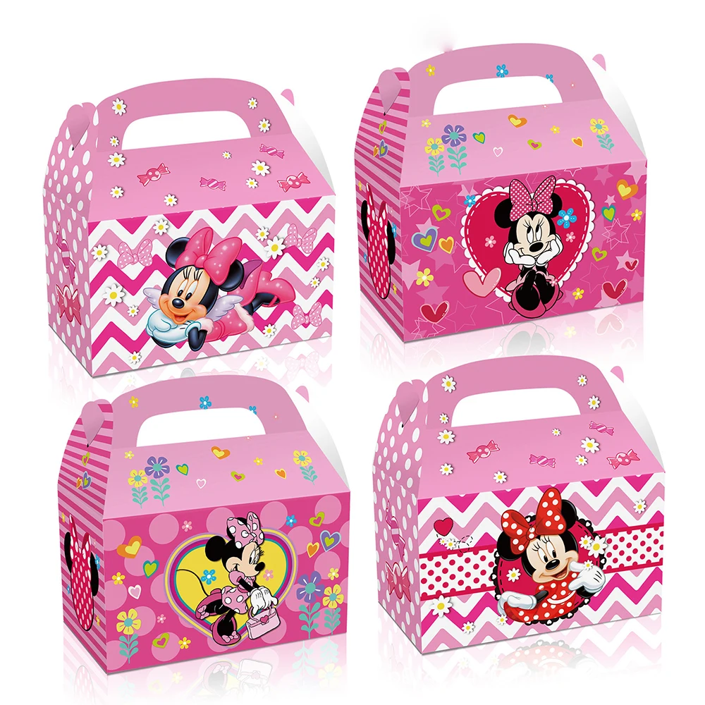 Купи Disney Minnie Mouse happy Birthday party Candy box decoration for baby shower paper Candy box kid girl favor party decor box за 462 рублей в магазине AliExpress