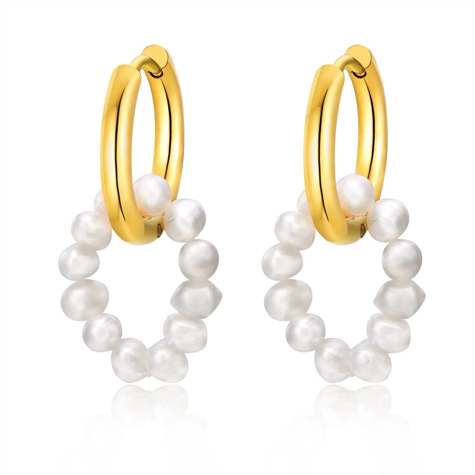 

Украшения-кольца женские, из нержавеющей стали с пресным жемчугом