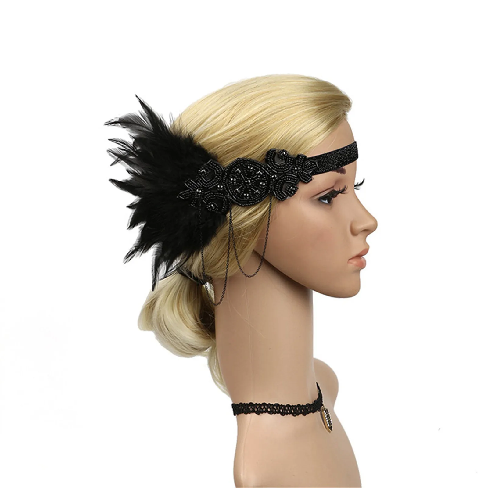 

Женская Вуалетка с блестками, элегантная заколка для волос с цветами и перьями, аксессуар для вечевечерние НКИ на открытом воздухе