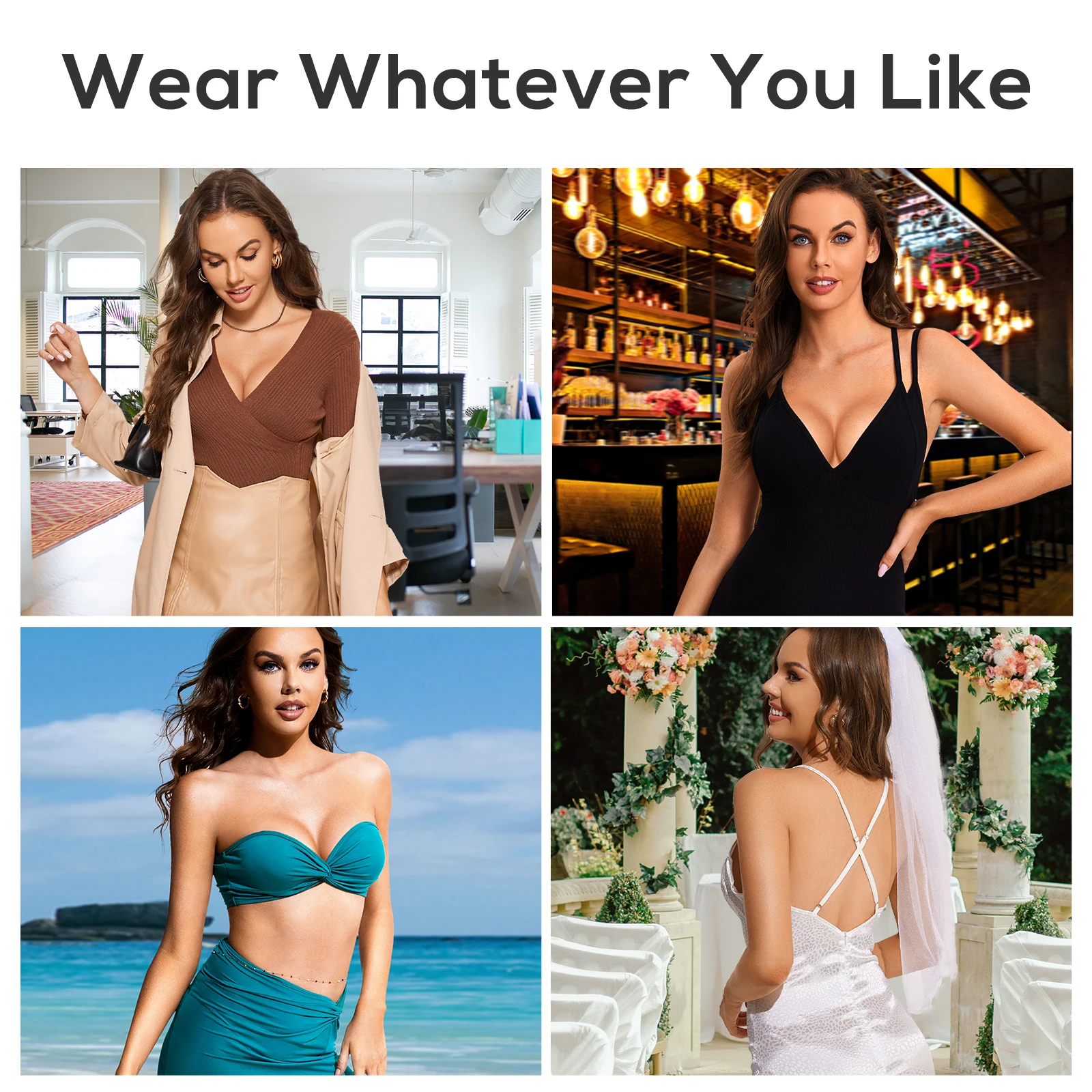 DOBREVA 2 Pairs Silicone Sticky Bra Women Non-Adhesive Nipple Pads Covers Reusable Breast Petals Ultra Thin Pasties with Box