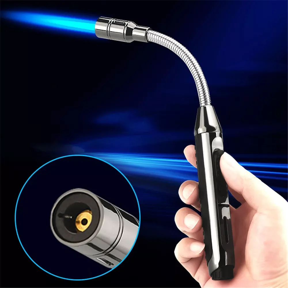 

Metal Windproof Torch Lighter Jet Flame Gun Butane Gas Lighter Welding 360 Degree Rotate Long Kitchen Cooking BBQ Ignition Tool