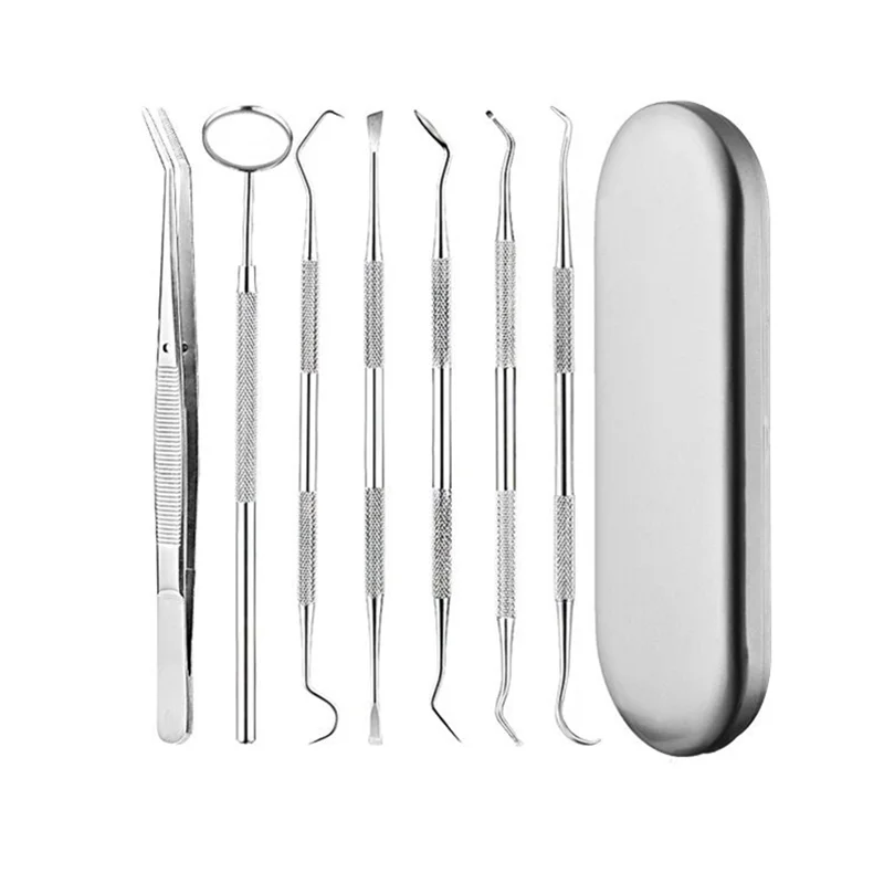 

Examination Kit Examine Set Dental Oral Kit Disposable Kit Stainless Steel Basic Probe Mouth Mirror Tweezers