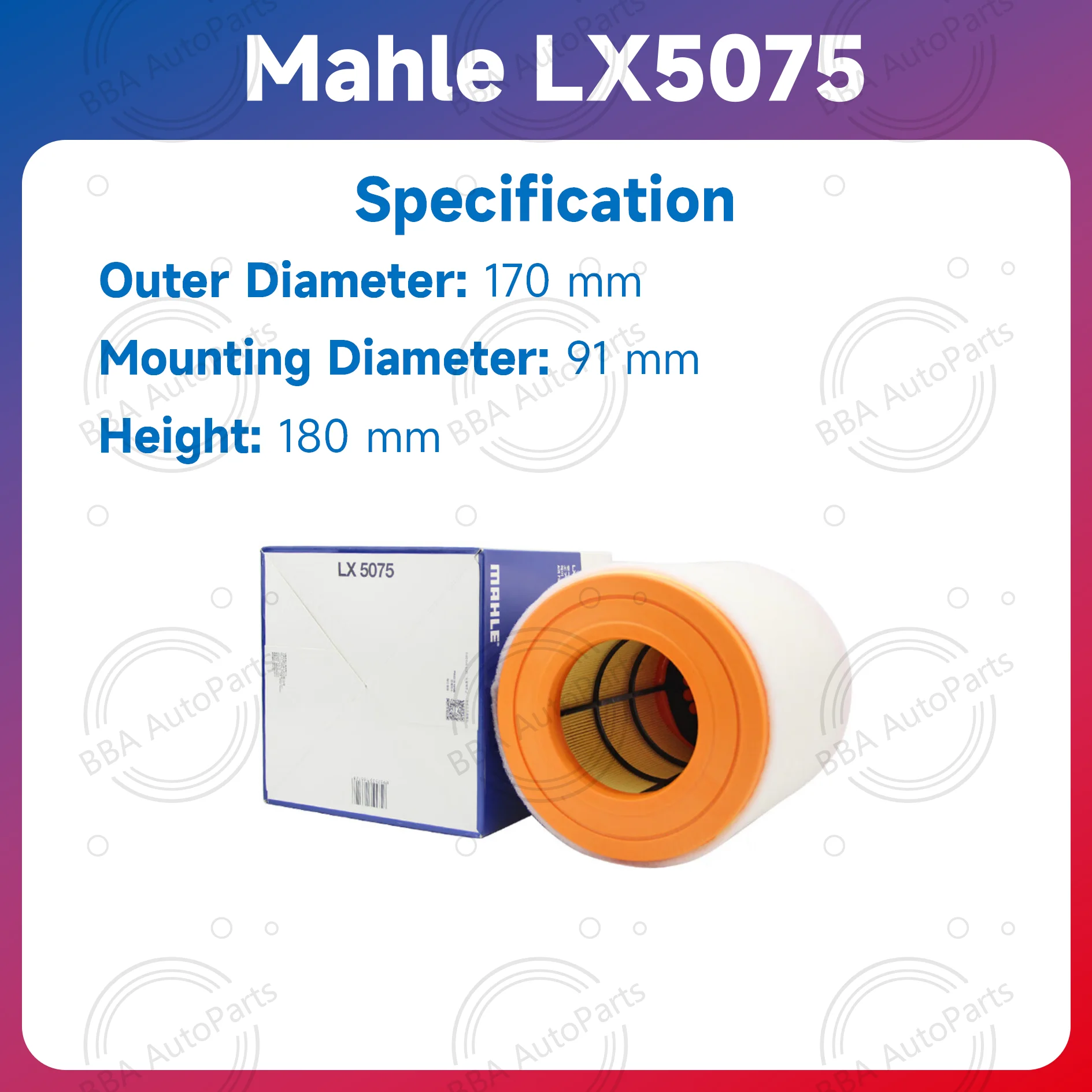Воздушный фильтр Mahle LX5075 для Audi A6L A7 A7L с OE 4KD 133844 4К 0133844 Д
