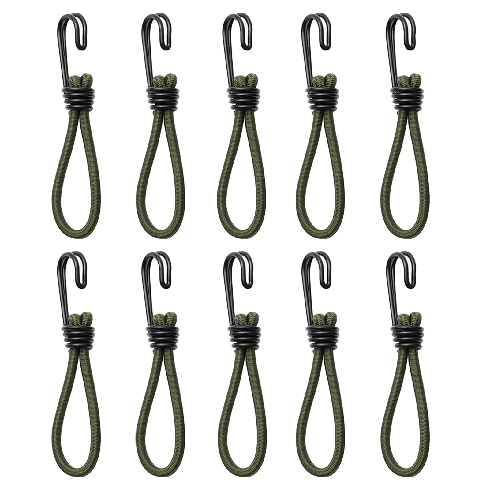 

10pcs Fixed Stretch Durable Ground Nail Accessories Heavy Duty Camping Tent Elastic Rope Outdoor With Spiral Hooks Bungee Band