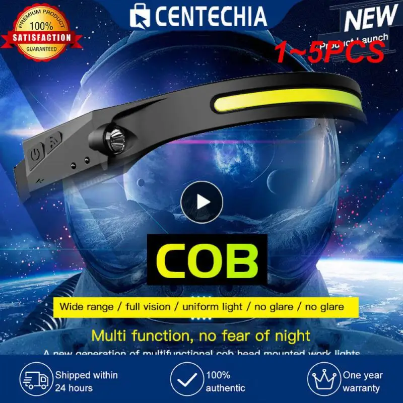 

Головной фонарь с датчиком, 1-5 шт., яркий Головной фонарь, Головной фонарь с USB-зарядкой, 5 режимов освещения, Головной фонарь со встроенным