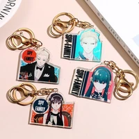 anime spy x family loid anya yor keychain cospaly cartoon acrylic pendant key holder bags keyring