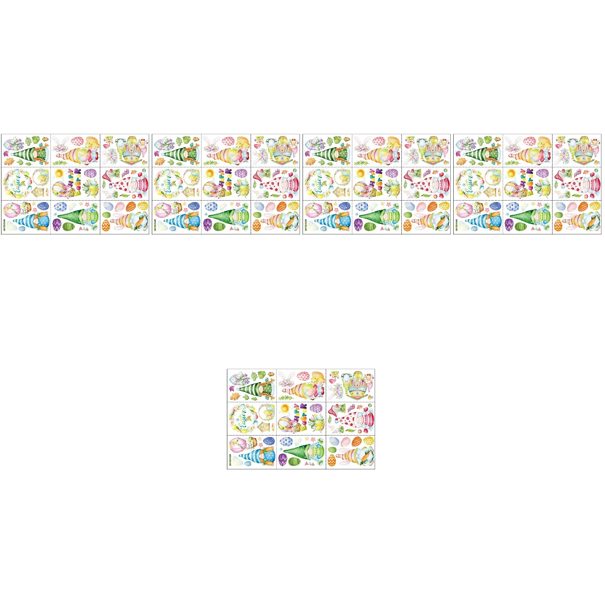 

5 Sets Lovely Static Easter Window Clings Window Decoration Easter Stickers Decor Party Window Sticker