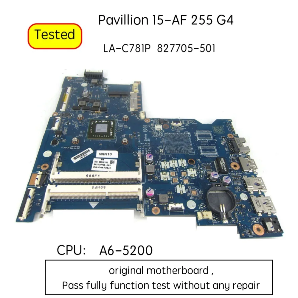 

827705-501 для HP 15-AF 255 G4 Материнская плата ноутбука ABL51 LA-C781P