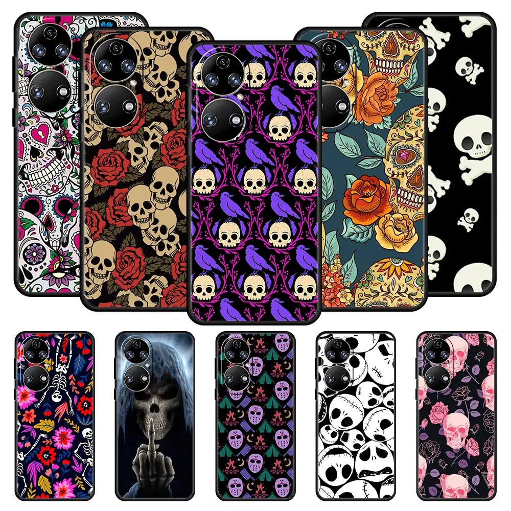 

Grim Reaper Skull Skeleton Phone Case For Huawei P50 P30 Pro P20 P40 Lite E P Smart Z 2021 Y6 Y7 Y9 2019 Y6p Y9s Y7a Soft Cover