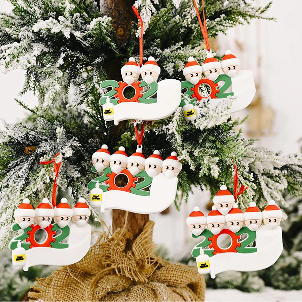 

2020 Рождественские Подвески Декор 3D персонализированные Люди Санта Клаус в маске Рождественская елка украшение в торговом центре