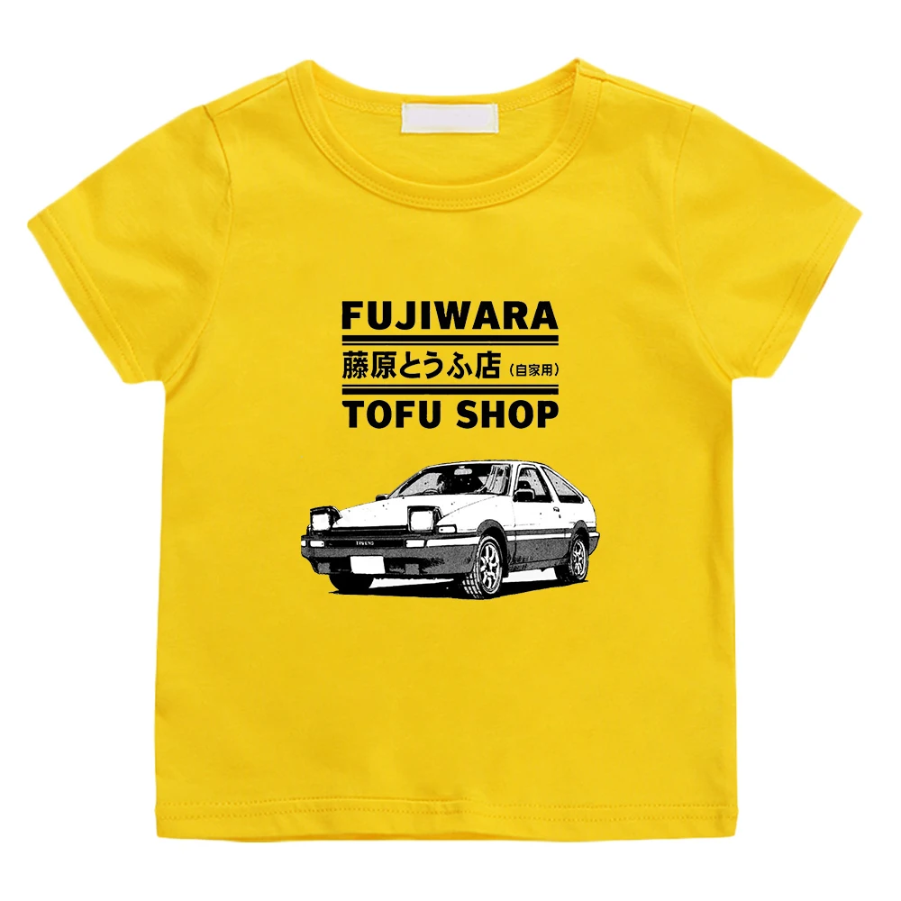 

Футболка с принтом японского аниме Drift Initial D, Детская футболка AE86 Initial, футболки реглан для девочек, 100% хлопок, летняя одежда для мальчиков