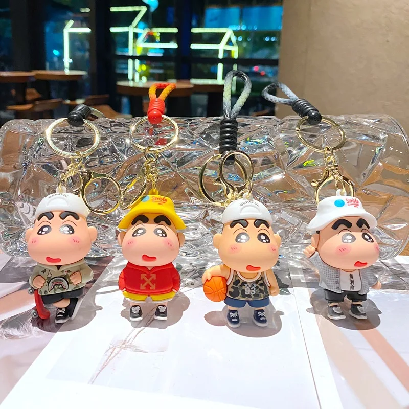 

Брелок из ПВХ в стиле Аниме Crayon Shin-Chan, милые фигурки героев мультфильма, брелок для кукол, аксессуары для игрушек, подарок