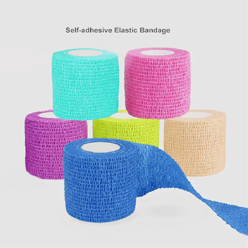 

Hot Waterproof Medical Therapy Self Adhesive Bandage Muscle Tape Finger Joints Wrap First Aid Kit Pet Elastic Bandage 4 Colors