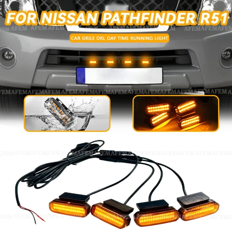 Фото Светодиодная подсветка передней решетки радиатора для Nissan Pathfinder R51, в стиле Raptor, RGB, разноцветная, с беспроводным управлением №2