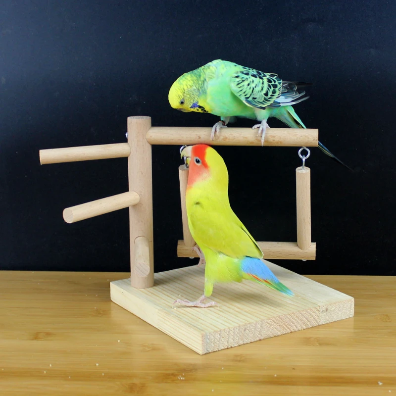 

Настольная мини-подставка для попугаев, Интерактивная деревянная лестница для обучения пионам, подставка из массива дерева