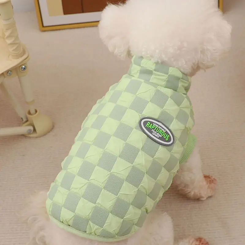 

Plaid Coat Jacket Dog Pet Clothing Thicken Cotton Dogs Clothes Cat Small Warm Cute Autumn Winter Green Fashion Boy Yorkshire