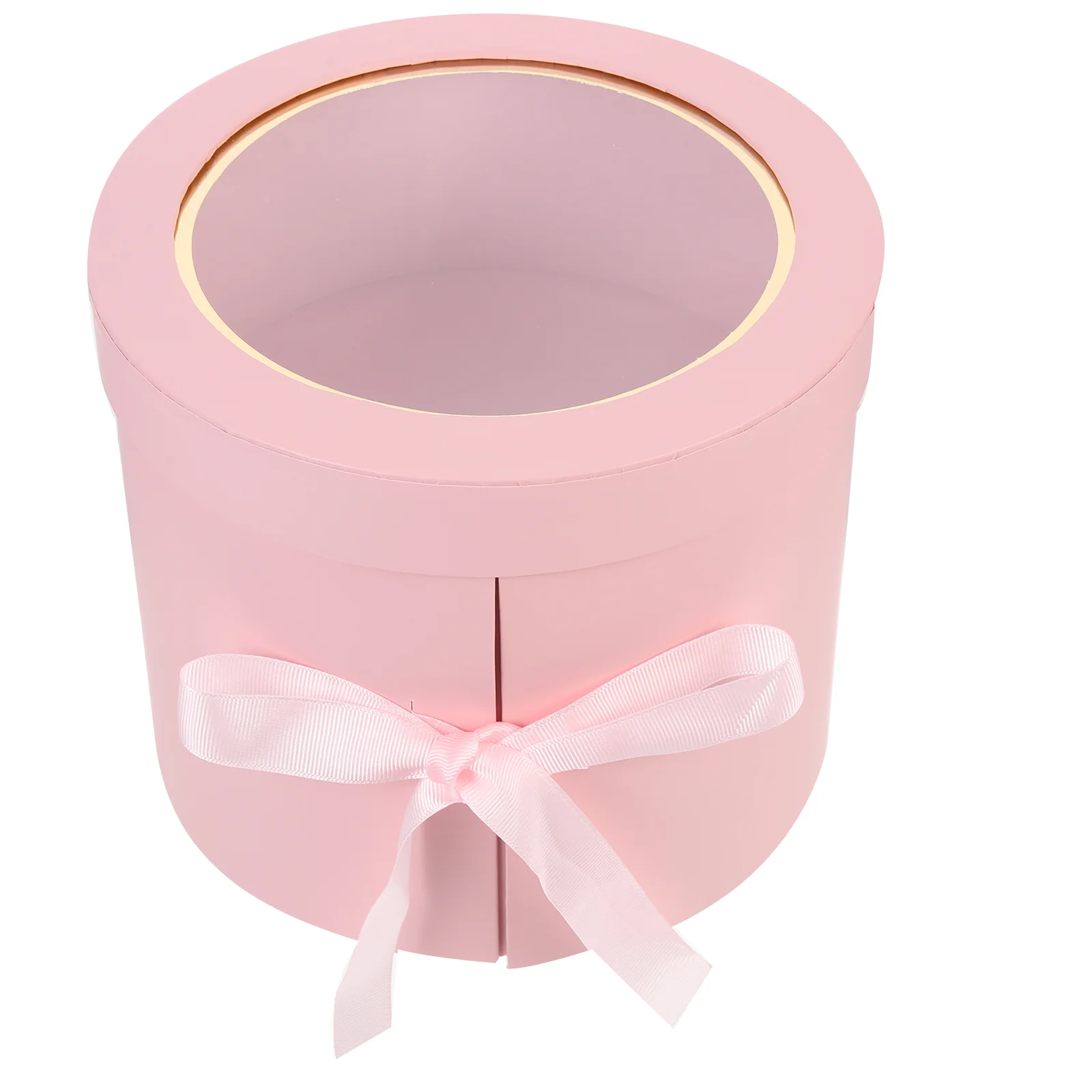 

Bride Bouquets Wedding Flower Box Double Layers Birthday Gift Packaging 20X20X17CM Pink Cloth Decorative Packing Creative