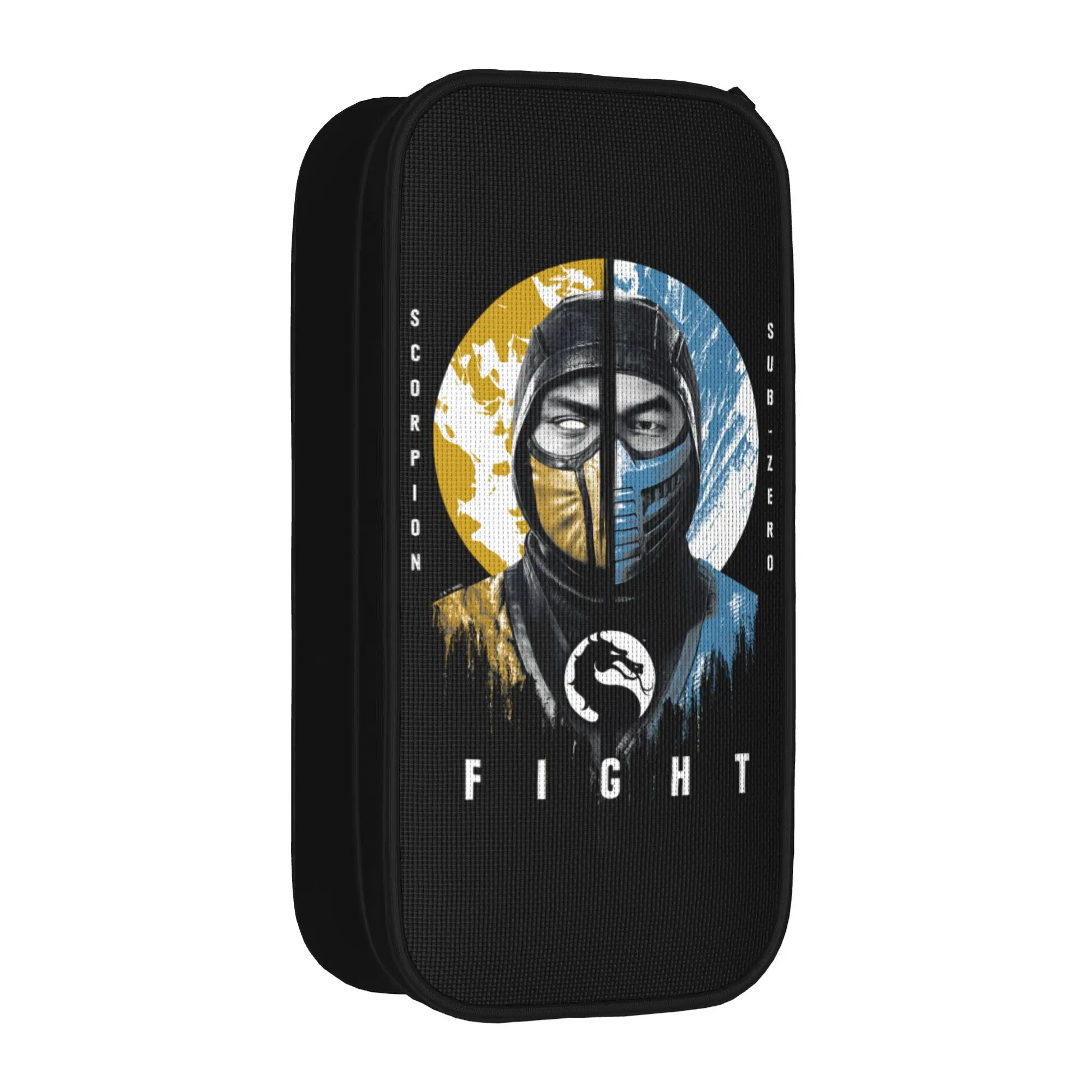 Фото Новый пенал Mortal Kombat Klassic Scorpion Sub-Zero Fight, сумка-пенал для девочек и мальчиков, школьный косметический пенал для учеников №2
