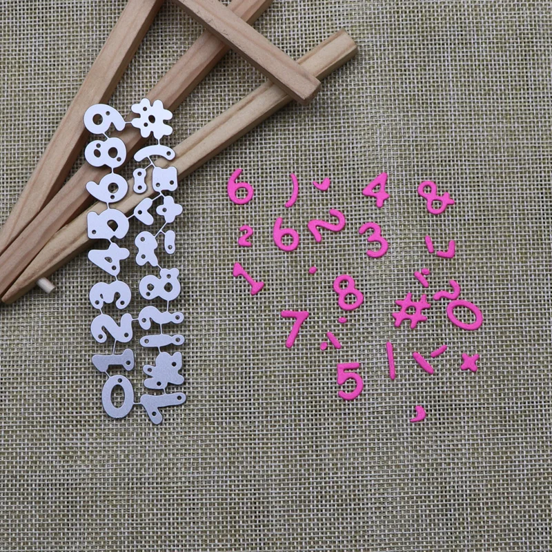 

Numbers Symbols Set Metal Cutting Dies Mould Scrapbooking Decorative Embossed Photo Album Card Making DIY Handicrafts