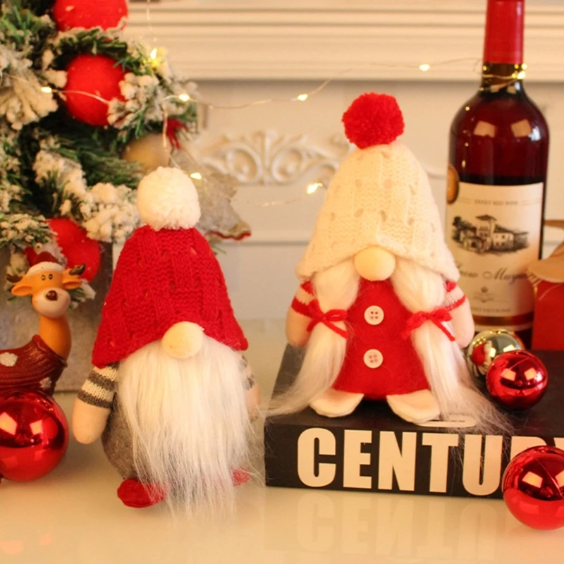 

Christmas CutesKnitted Hat Snowman PlushToy Figurine Tree Window Decoration