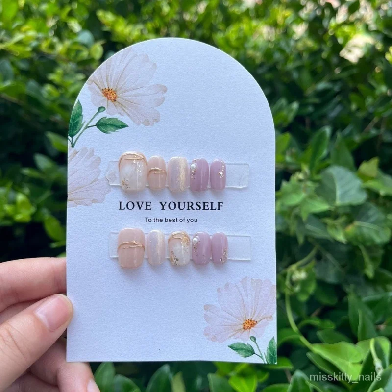 Misskitty одежда ручной работы Новые Короткие квадратные ногти фиолетовые пятна