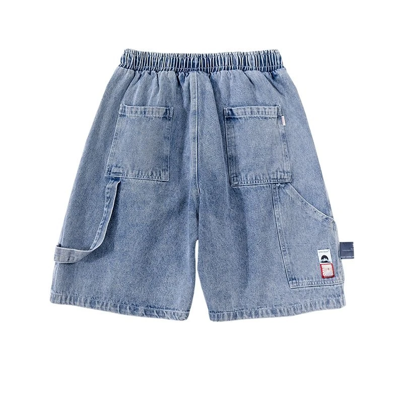 American Hip-Hop Denim Shorts Women'S Summer High Street Retro Loose Lettered Printed Outerwear Shorts