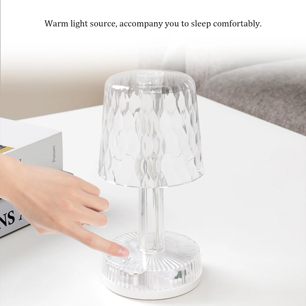 

ABS PMMA Bedside Lamp Crystal Decorative Touch Control Dorm Night Light