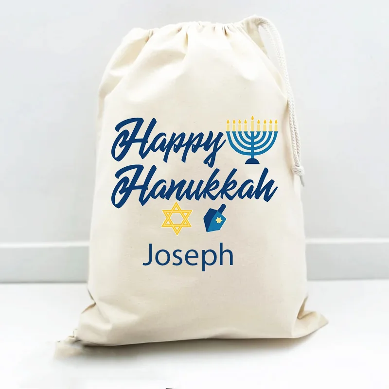 Персонализированное имя Dreidel Звезда Давида Менора счастливая ханукка ранец