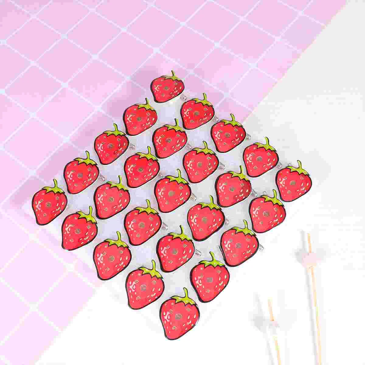 

25pcs Fashion LED Glowing Brooch Adorable Fruits Strawberry Brooch Clothes Collar Brooch