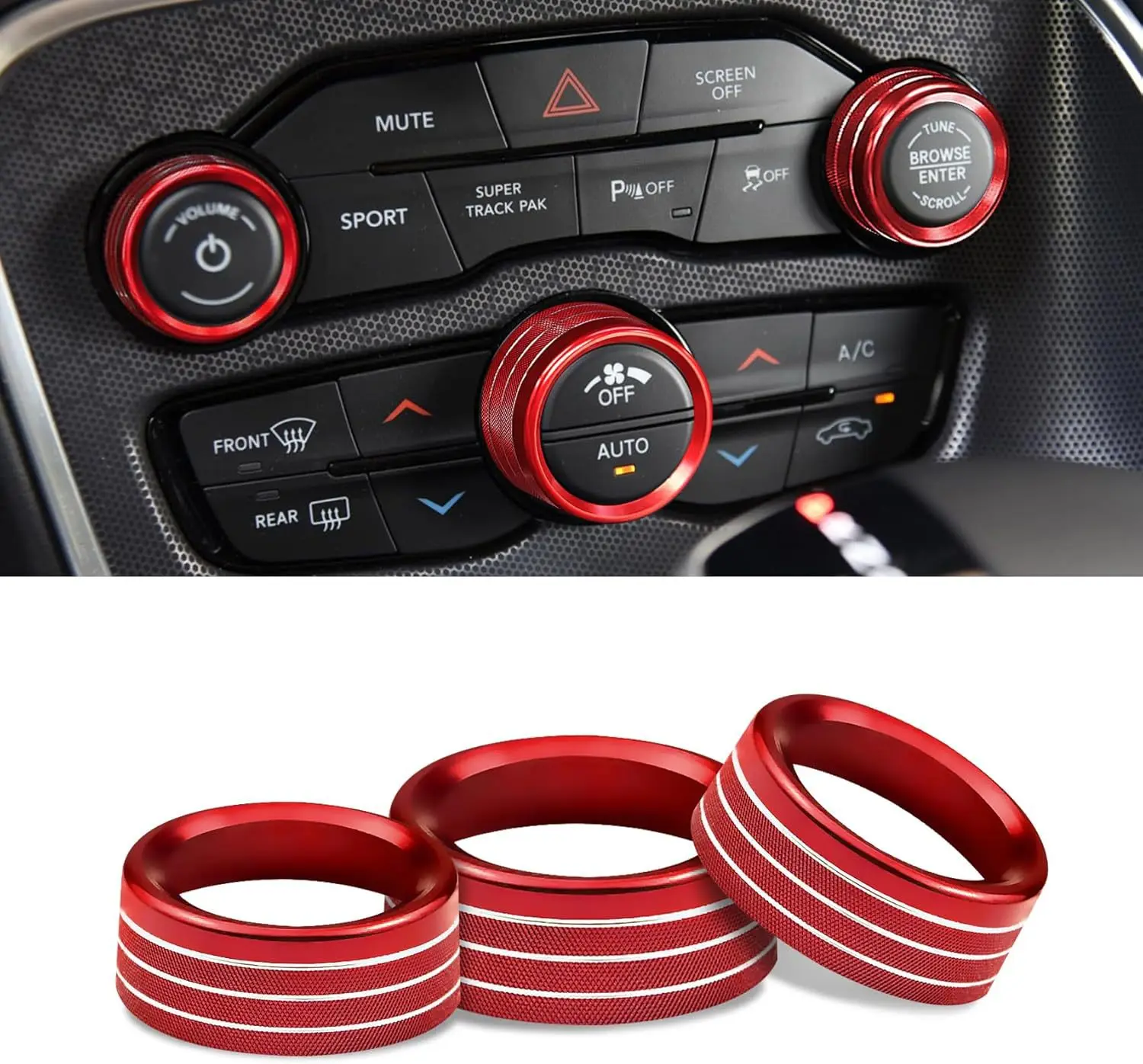 

Dodge Challenger Charger RT SXT Scat Pack Hellcat 2015-2020 Кнопка Управления Громкостью Кондиционера Металлический Аксессуар...