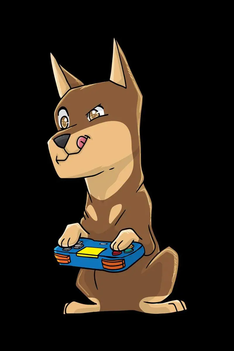 

Doberman Gamer Kawaii Anim Room Decoration Retro Vintage Metal Sign Tin Plates Wall Decor For Art Man Cave Cafe Pub Home Club
