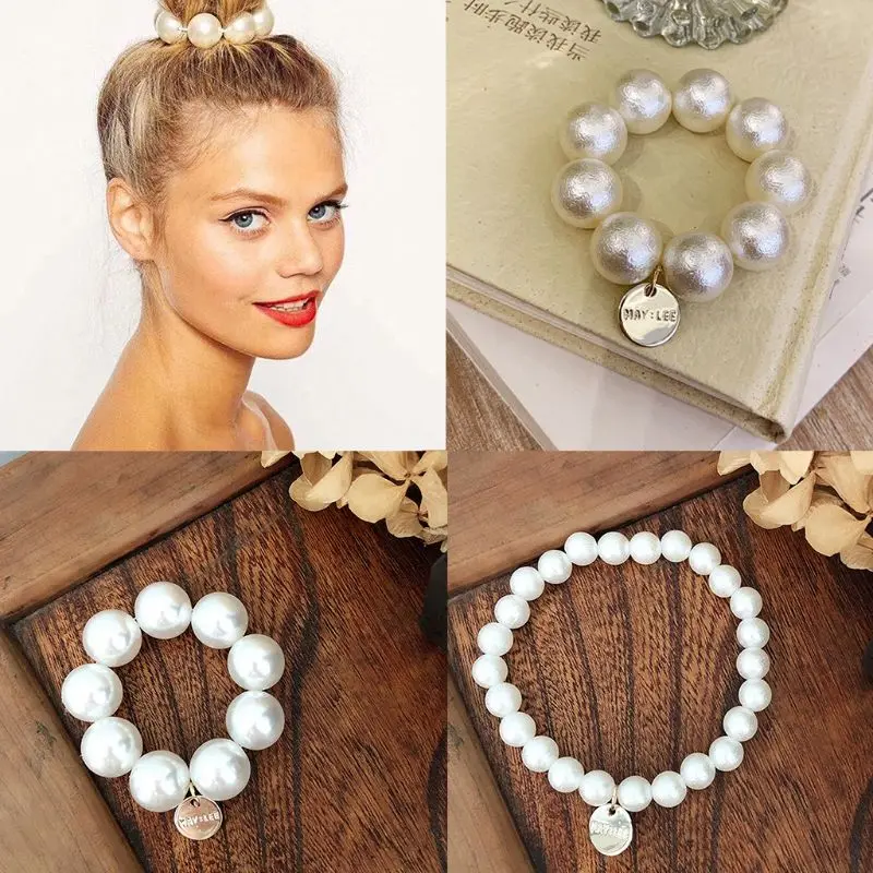 

Корейский Имитация Жемчуга Бисероплетение Галстуки Для Волос Женщин Металлический Подвеска Подвески Эластичный Брак